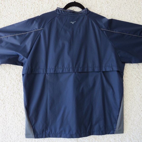 Mizuno* Men's Short Sleeve 1/4 Zipper Front Pull-Over Windbreaker~ Size Large - Picture 8 of 11